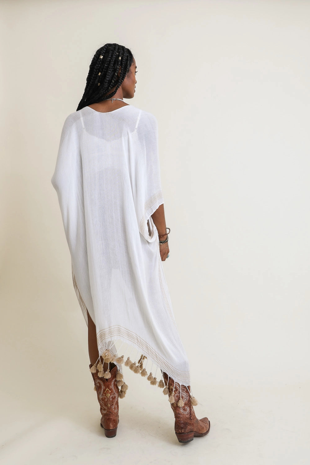 Summer Kimono - Ivory Tassel