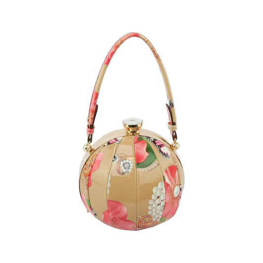 Flower and Wings Ball Bag - Beige