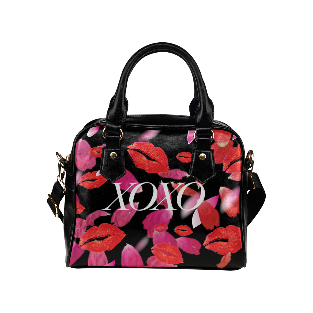 Custom Order XOXO Kisses and Petals Black MINI BAG by AMMA JO