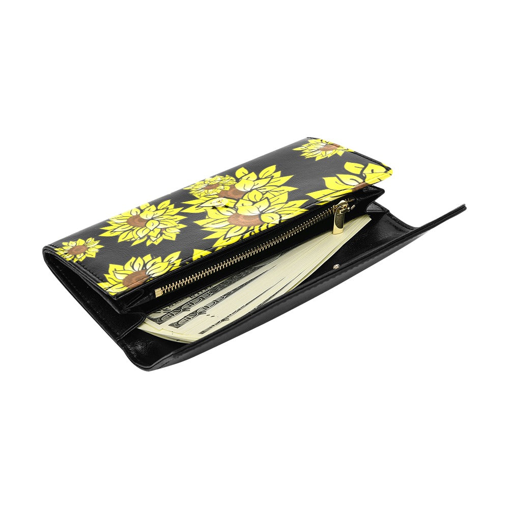 Custom Order AMMA JO Sunflower Flap Wallet