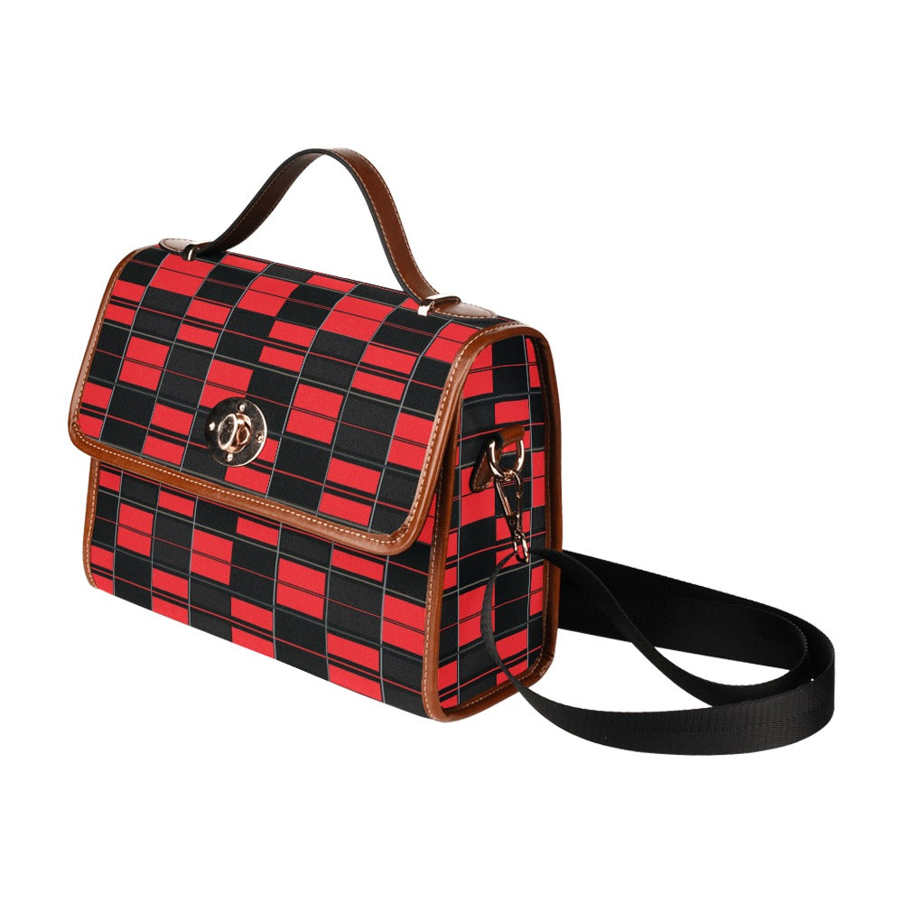 Custom Order Traveler Canvas Crossbody - AMMA JO TARTAN (RED)