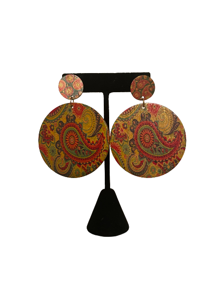 Global Theme Wooden Earrings- Pattern 2