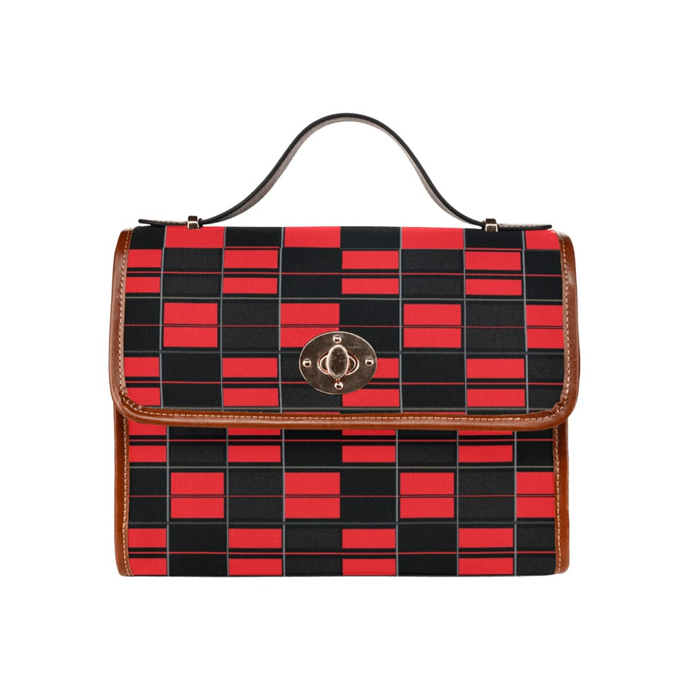 Custom Order Traveler Canvas Crossbody - AMMA JO TARTAN (RED)