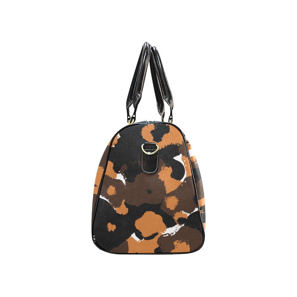 AMMA JO Duffle - COCOA CARMEL COW Print