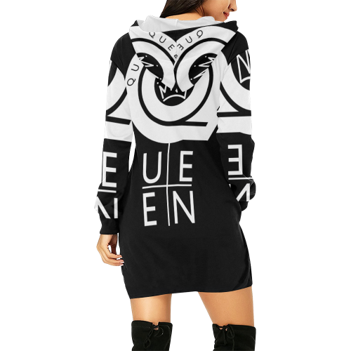 QUEEN DRESS All Over Print Hoodie Mini Dress (Model H27)