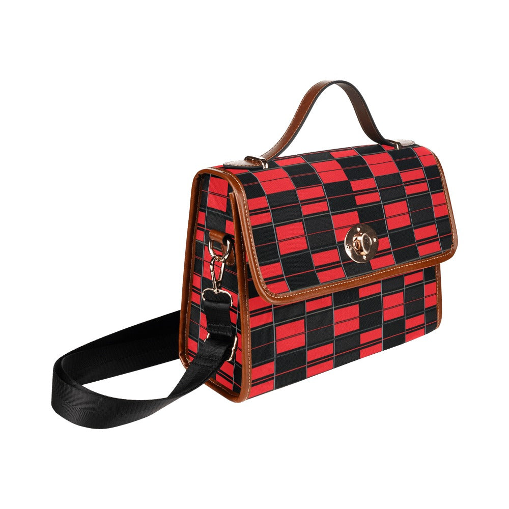 Custom Order Traveler Canvas Crossbody - AMMA JO TARTAN (RED)