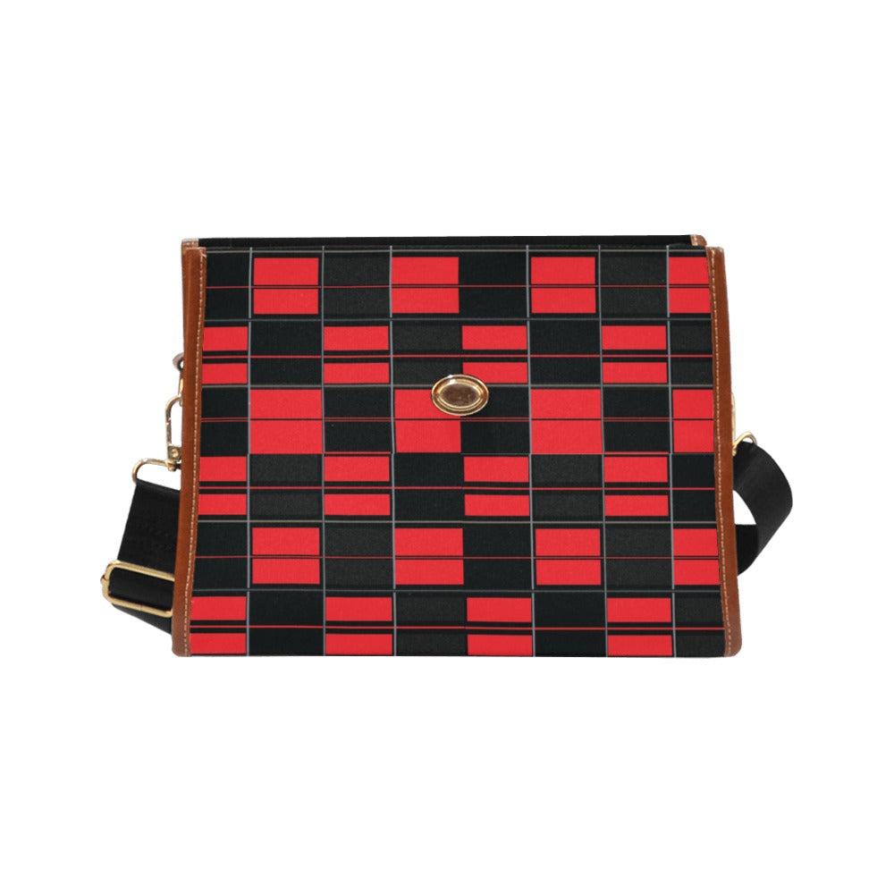 Custom Order Traveler Canvas Crossbody - AMMA JO TARTAN (RED)