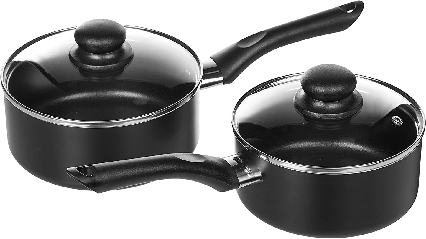 AmazonBasics Non-Stick Cookware Set, Pots, Pans and Utensils - 15-Piece Set