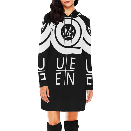 QUEEN DRESS All Over Print Hoodie Mini Dress (Model H27)