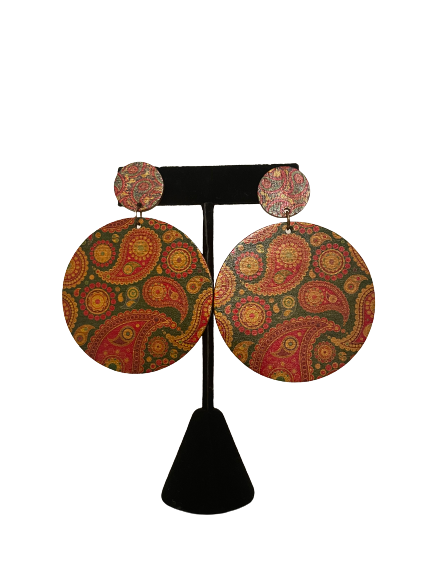 Global Theme Wooden Earrings- Pattern 3