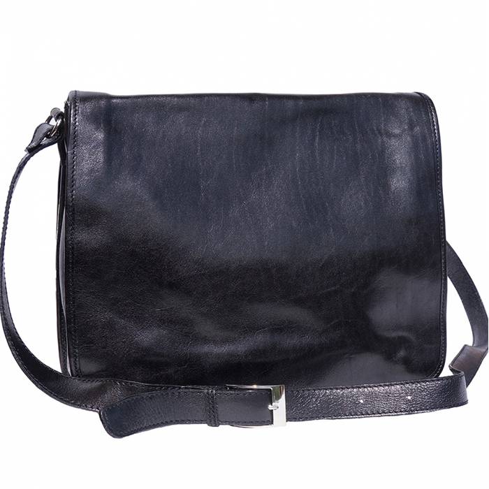 Made in Italy - Men's Smooth Leather Crossbody Messenger Bag