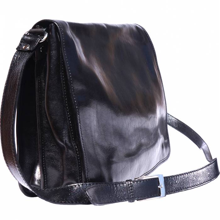 Made in Italy - Men's Smooth Leather Crossbody Messenger Bag