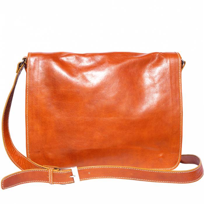 Made in Italy - Men's Smooth Leather Crossbody Messenger Bag