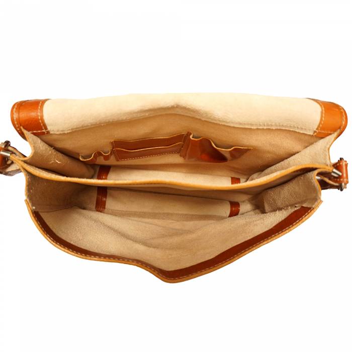 Made in Italy - Men's Smooth Leather Crossbody Messenger Bag