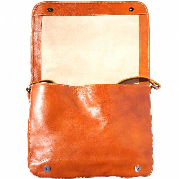 Made in Italy - Men's Smooth Leather Crossbody Messenger Bag