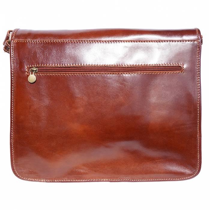 Made in Italy - Men's Smooth Leather Crossbody Messenger Bag