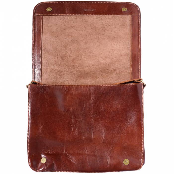 Made in Italy - Men's Smooth Leather Crossbody Messenger Bag