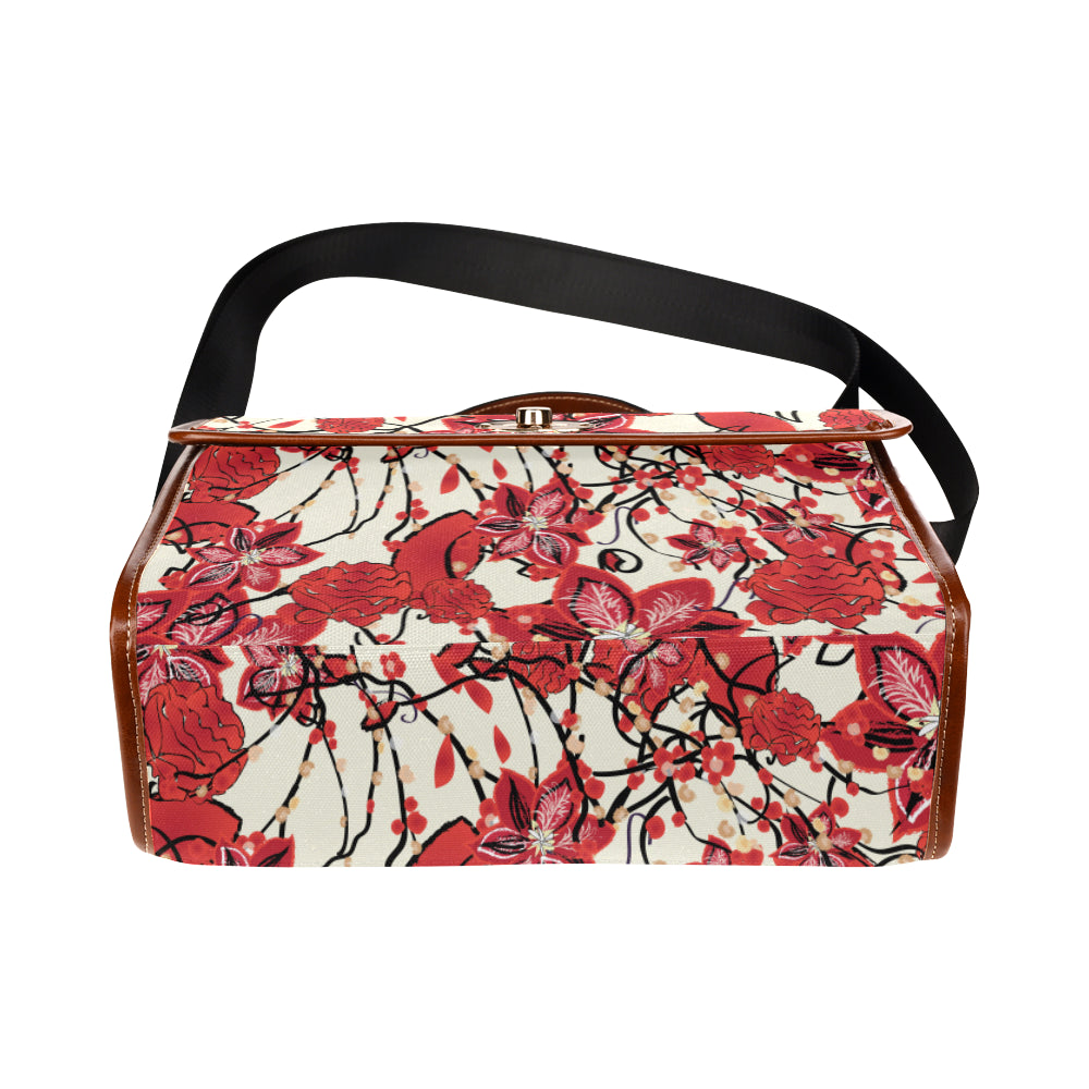 Traveler Canvas Crossbody - Cherry Bohemia
