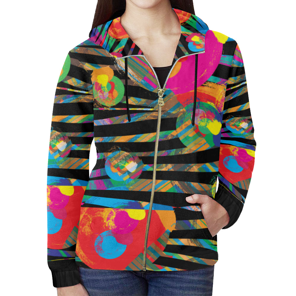 AMMA JO Sport Wild Flower Zip Up Hoodie