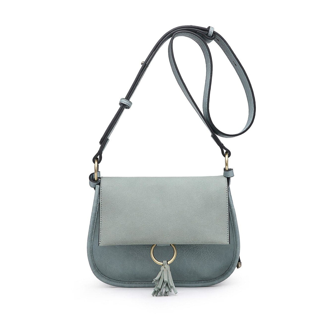 Madison Sueded Crossbody - Light Teal