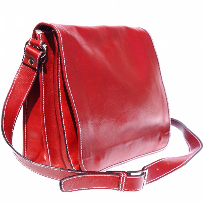 Made in Italy - Men's Smooth Leather Crossbody Messenger Bag
