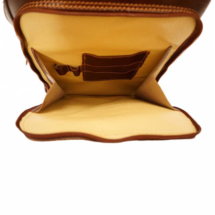 Made in Italy - Men's Versatile Italian Leather Backpack