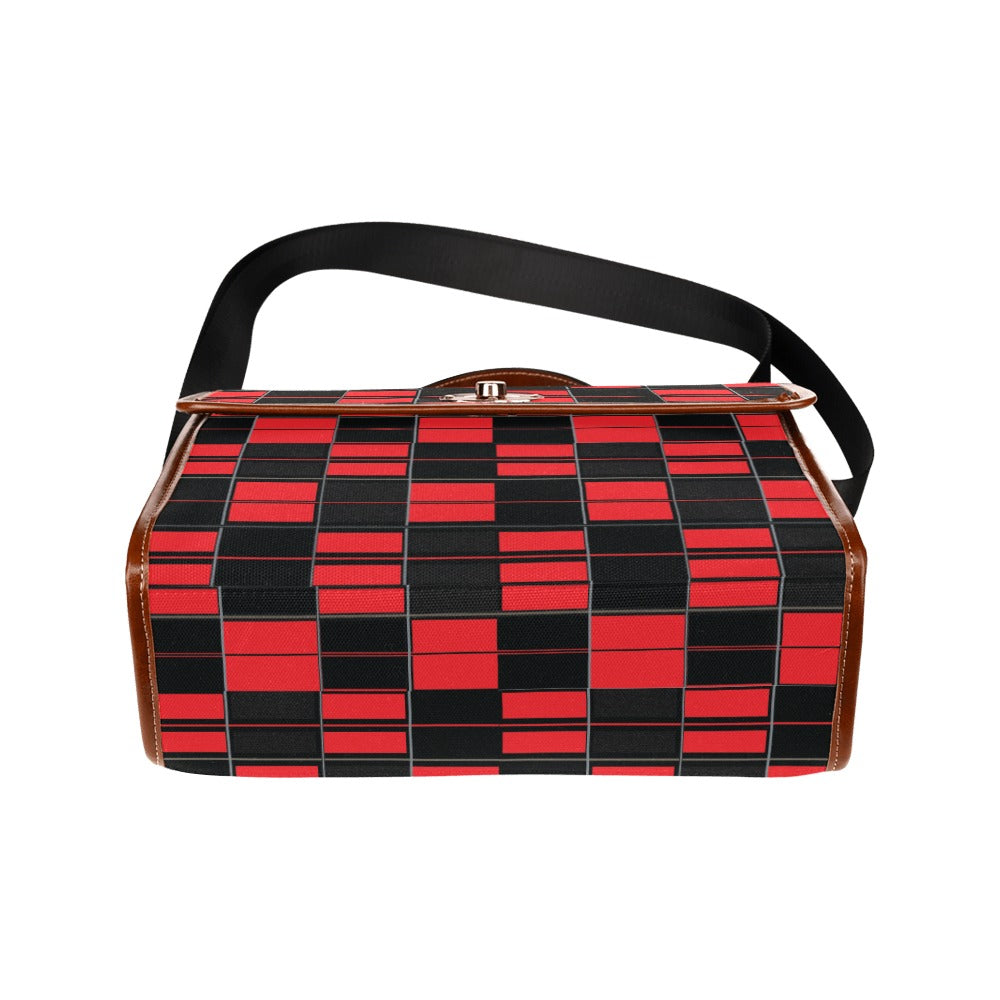 Custom Order Traveler Canvas Crossbody - AMMA JO TARTAN (RED)