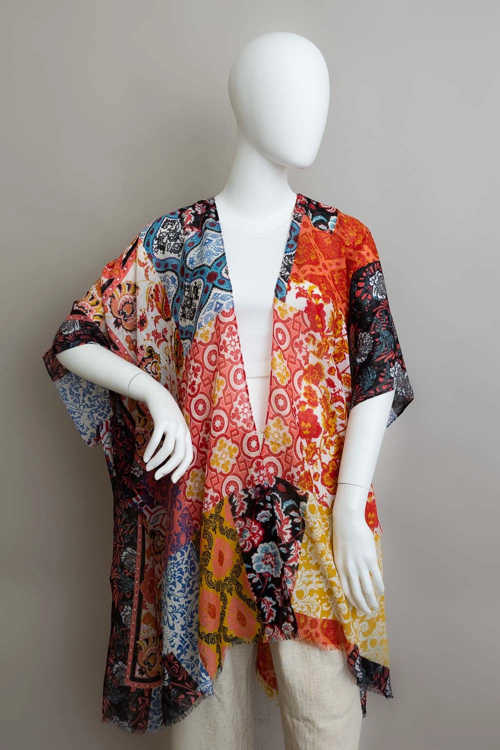Summer Kimono - Peach Floral Hues