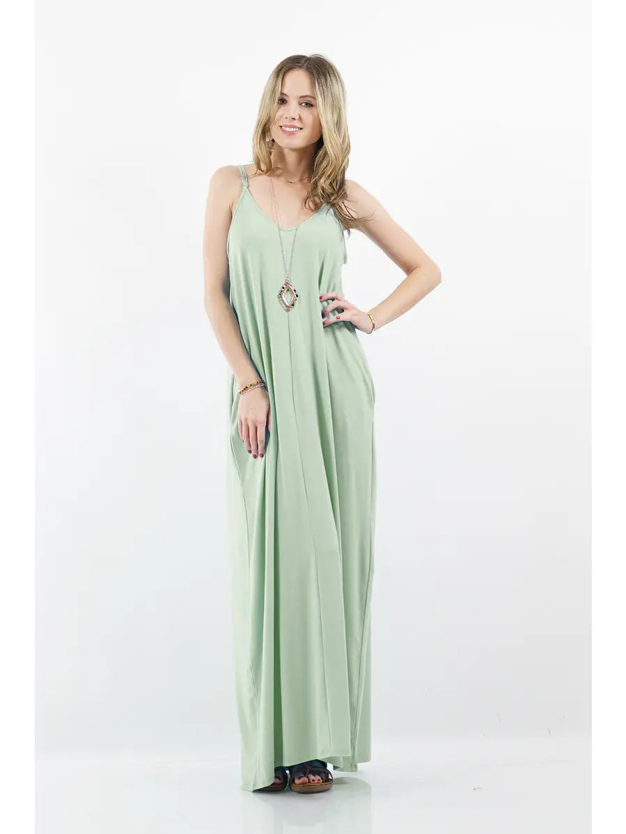 Mint Green Pocketed Maxi Dress