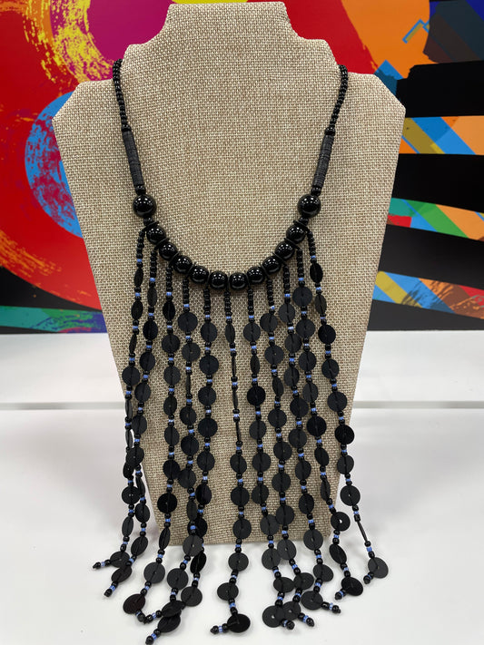 Made in Ghana Statement Beaded Fringe Necklace