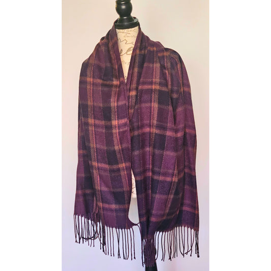 Tartan Plaid Scarf Purple Hues