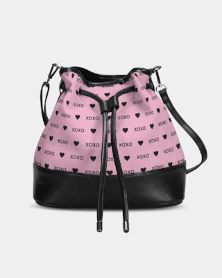 AMMA JO Bucket Bag - XOXO Pink Hearts (Custom Order)