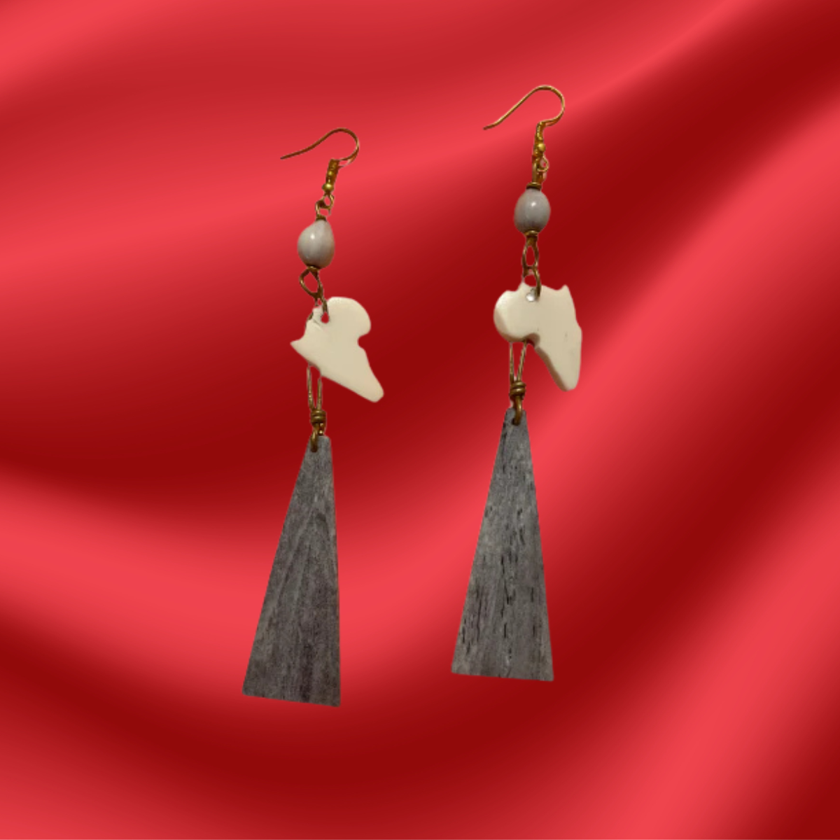 Made in Kenya - Grey Marble and Cream Beaded Earrings