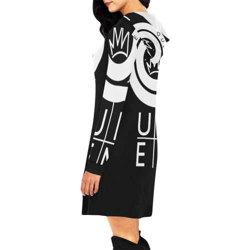 QUEEN DRESS All Over Print Hoodie Mini Dress (Model H27)