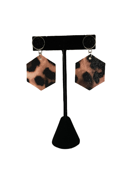 Cheetah Print Leatherette Earrings