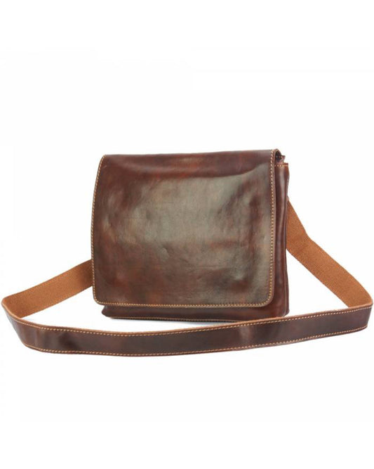 Made in Italy - Men's Midsized Vintage Leather Crossbody