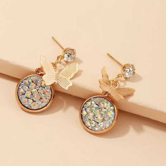 Butterfly Bling Dangling Earrings