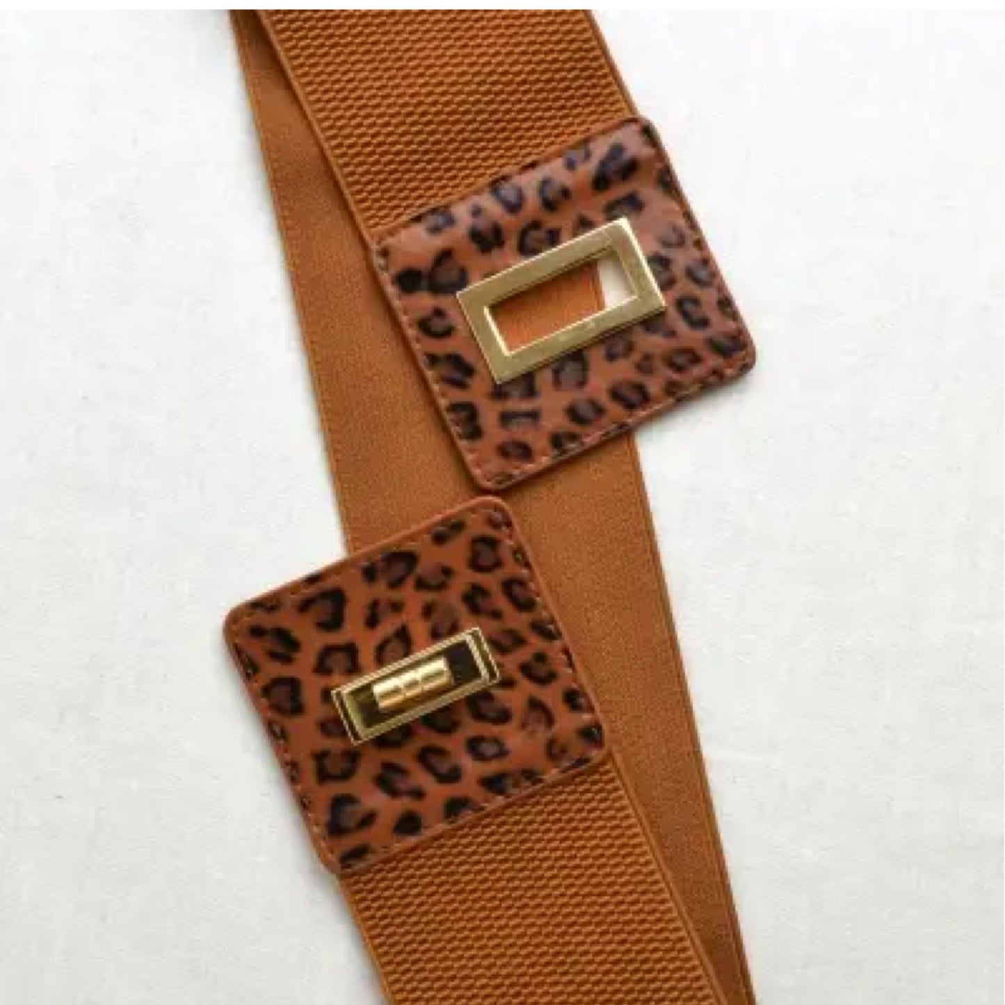 Misses Size Brown Cheetah Leopard Stretch Belt