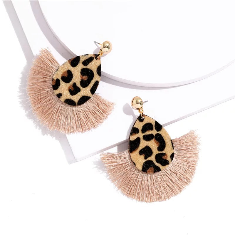 Tassel Animal Print Earrings