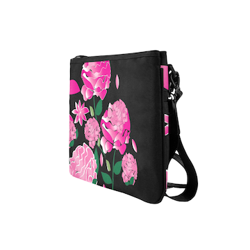 Custom Order - Black Peony Slimmy Crossbody