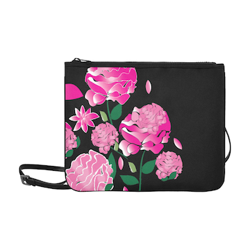 Custom Order - Black Peony Slimmy Crossbody