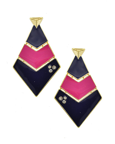 Dark Blue and Purple Dangling Earrings