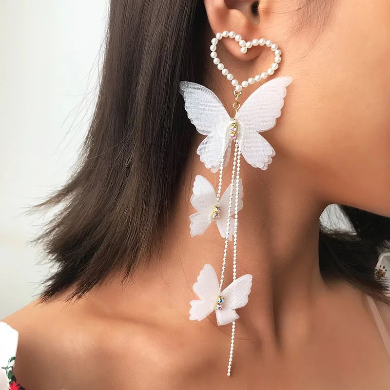 Butterfly Dreams Long Layered Earrings