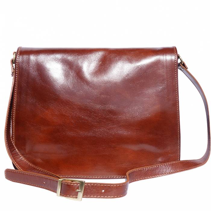 Made in Italy - Men's Smooth Leather Crossbody Messenger Bag