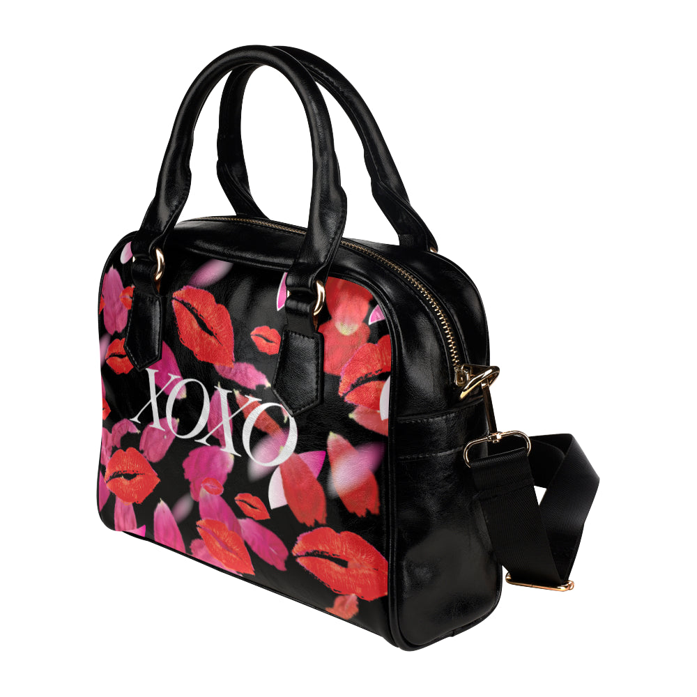 Custom Order XOXO Kisses and Petals Black MINI BAG by AMMA JO