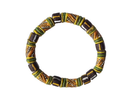 Brown Green and Yellow Bella Africa Bracelet