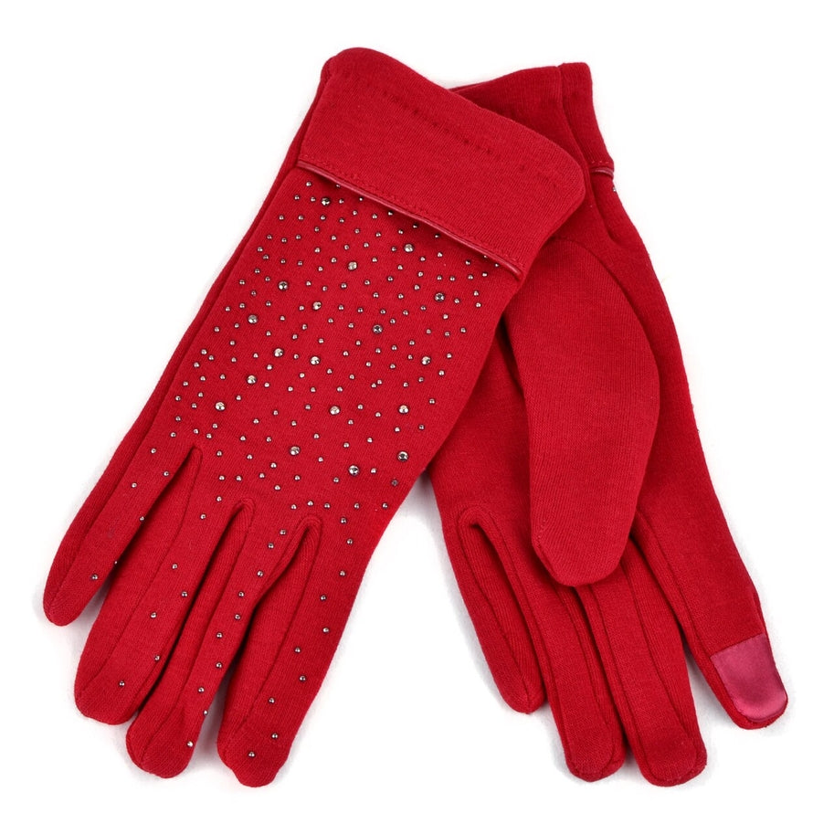 Touchscreen Gloves - Red Studded