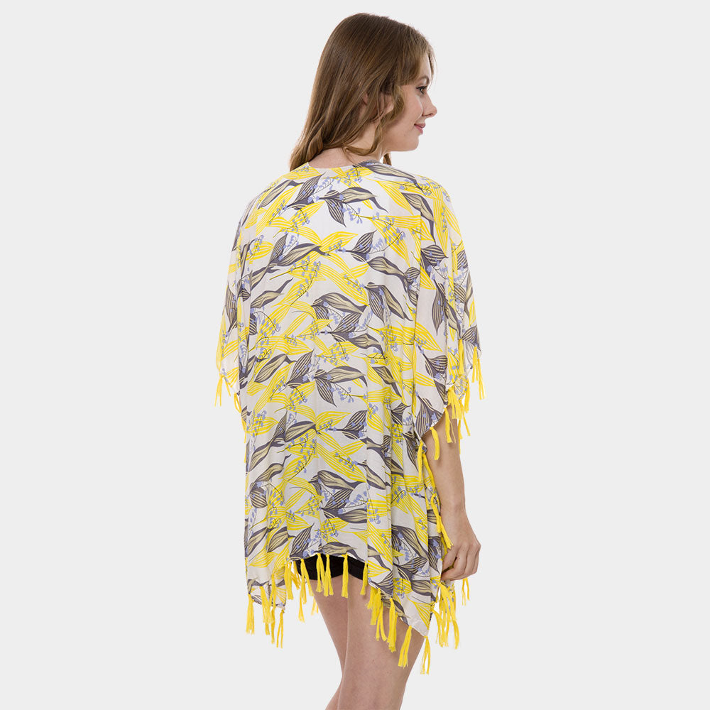 Yellow Fringe Kimono Shawl