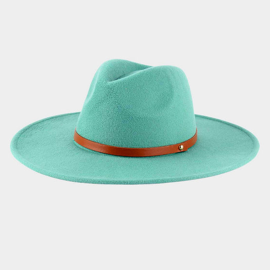 Light Teal Blue Panama Fedora Hat