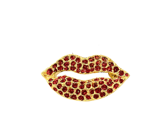 Sparkle Lips Brooch Pin